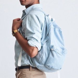 american apparel light wash denim backpack 🗣